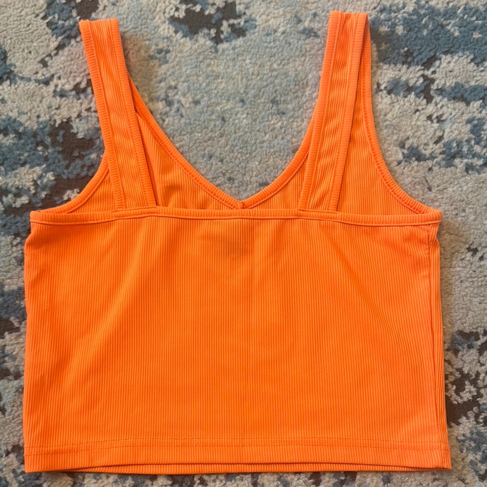 Orange Ribbed Tank Top - Picture 2 of 2
